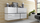Kredencë anësore Cama GOYA, 170x40x80cm, shkëlqim, e bardhë me detaje të zeza