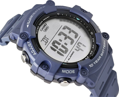 Ore digjitale Casio AE1500WH-2, ekran i gjerë LCD, mban ujë 100m, blu