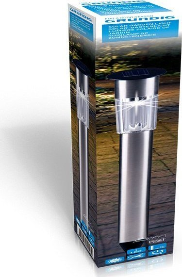 Dritë dielli për kopsht Grundig 4026, LED, inox, ngjyrë argjendi