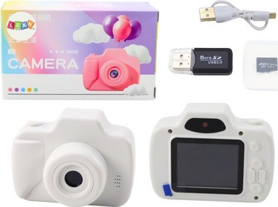 Kamerë për kalamaj LeanToys Mini, microSD 64GB, lojëra brenda, e bardhë