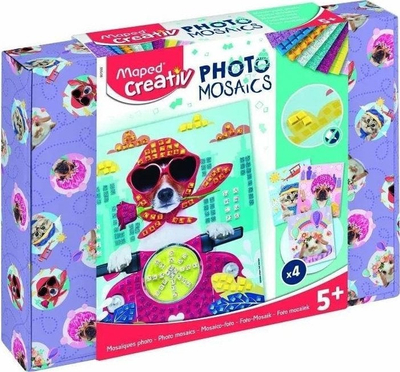 Set kreativ mozaikësh Maped Creativ Photo Mosaics Cute Animals, për fëmijë, shumëngjyrësh
