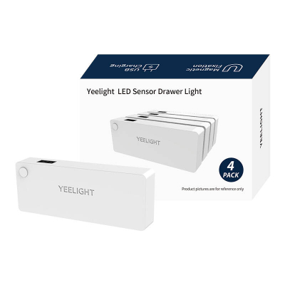 Llambë sirtari LED me sensor lëvizjeje Yeelight Drawer Light, set 4 copë, USB-C, e bardhë