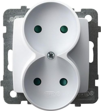 Prizë dyshe Ospel GP-2SRP/m/00, 16A, e bardhë
