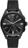 Orë dore Emporio Armani Chronograph, 43mm, me rrip lëkure, e zezë