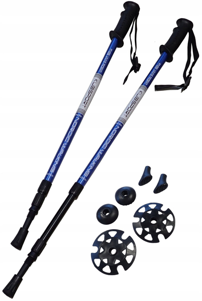 Трекинг стапови Kubisport, преклопливи, прилагодливи 65-135 cm, сиви