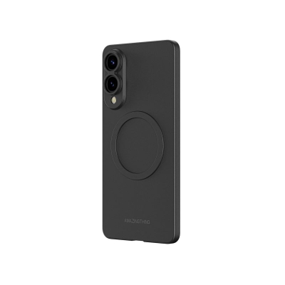 Футрола за телефон AmazingThing Minimal Air за Samsung Galaxy S25 Edge, со магнетен прстен, црна