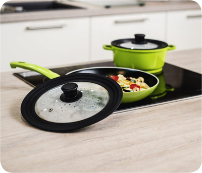 Kapak universal tenxhere Xavax Universal Pot Lid Large, 24 28 cm, qelq me silikon, transparent