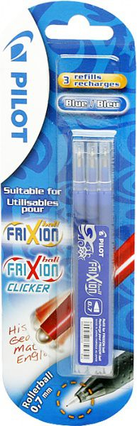 Fishekë rimbushës për stilolaps Pilot FriXion, 3 copë, të kaltër