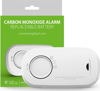 Detektor monoksidi karboni Fireangel FA3313, alarm 85 dB, me bateri, i bardhë