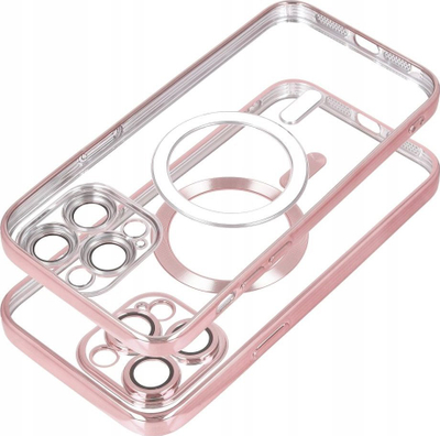Kuti telefoni Electro Mag Silicone për Samsung Galaxy S24 Plus, MagSafe, transparente rozë