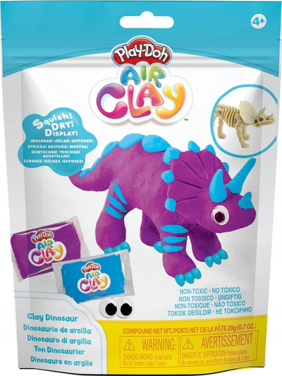 Set plasteline Play Doh Air Clay Dino Pack, thahet në ajër, për kalamaj 4+