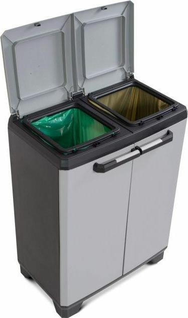 Kosh riciklimi Zhradn Recyklan K Split Cabinet Basic, 2x110L, plastikë, gri