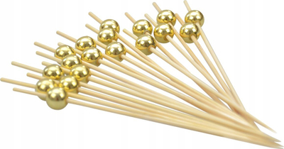 Shkopinj koktej Arpex Wooden Cocktail Picks, 12 cm, 24 copë, ngjyrë natyrale