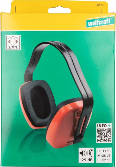 Mbrojtëse veshi Wolfcraft 4957000, 29 dB, e kuqe