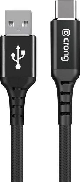 Kabllo USB Crong CRG565, USB A në USB C, 0.25m, 60W, e zezë