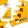 Raft mobil ekspozues JCB, 5 rafte, kapacitet 300 kg, 135 × 100 × 40 cm