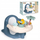 Karrige banjo për bebe Smoby LS Baby Bath Seat, me tabaka lojërash, me kupa thithëse, blu e krem