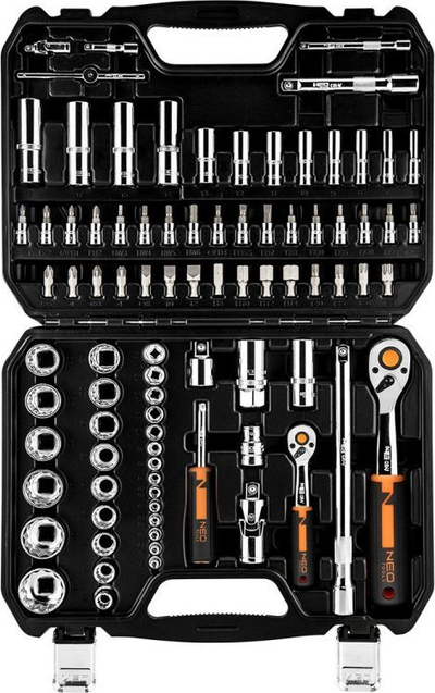 Set çelësash Neo 10-060, 86 pjesë, CrV, me kuti plastike