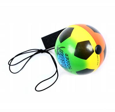 Top lodër futbolli me elastik, 6.3cm, i butë, shumëngjyrësh