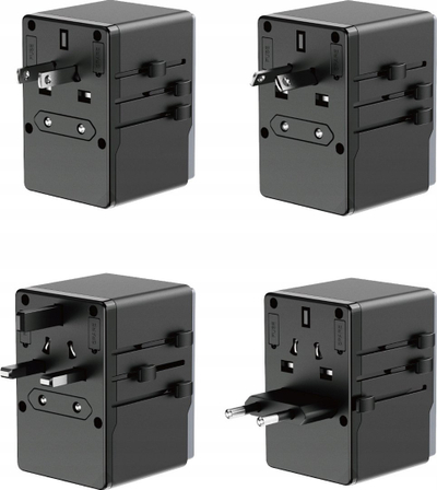 Adapter për udhëtim Dudao A65Pro, 65W, 2x USB C 2x USB A, i zi