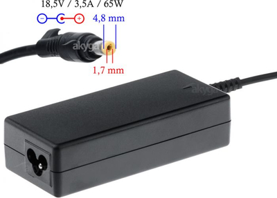 Полнач за лаптоп Акига АК-НД-09, 65W, 18.5V 3.5A, црн