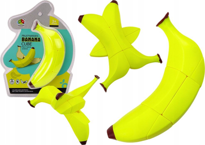 Puzzle edukativ 3D Lean Toys Banana, plastik, i verdhë