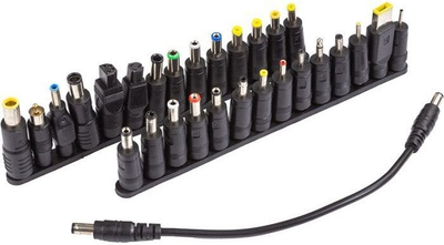 Set adapterësh karikuesi laptopi Extra Digital, 28 copë, universal, i zi