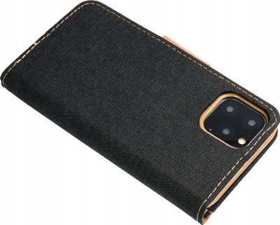 Футрола книга Canvas Book за Xiaomi Redmi 12C, со магнет, со џебови за картички, црна