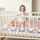 Mbrojtëse krevati për bebe Ricokids Braided, 3 m, antialergjike, shumëngjyrëshe pastel
