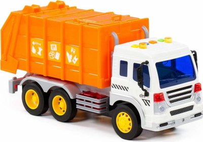 Kamion lodër Polesie Garbage Truck, me drita dhe tinguj, plastikë Wade, shumëngjyrësh