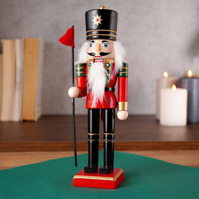 Figurë druri arrithyes Nutcracker për zbukurim, 25 cm, me shumë ngjyra