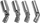 Set çelësash soketë për qiri motori Yato, 4 copë, 14 16 18 21mm, argjendtë