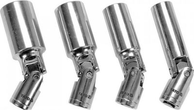 Set çelësash soketë për qiri motori Yato, 4 copë, 14 16 18 21mm, argjendtë