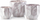 Set vazo qeramike dekorative Mondex Neva Marble, 3 copë, imitim mermeri, të bardha