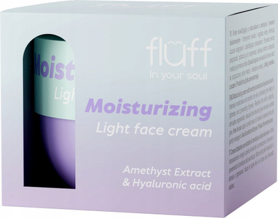Krem fytyre Fluff Moisturizing Light, acid hialuronik, ekstrakt ametisti, 50ml