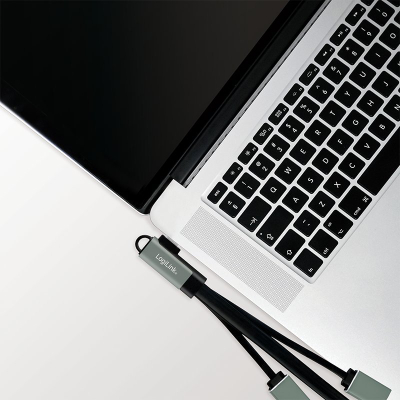 Adapter USB LogiLink 3 porta, USB 3.2 Gen 1, USB C, argjendtë