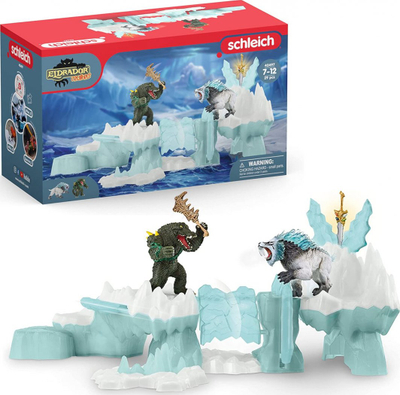 Set lodrash Schleich Eldrador Attack on Ice Fortress, 29 pjesë, figura mitike, shumëngjyrësh