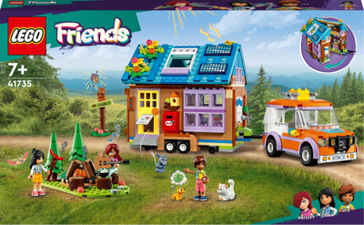 Set LEGO Friends Mobile Tiny House 41735, shpi e vogël kampingu me rrota, mbi 7 vjeç, shumëngjyrësh