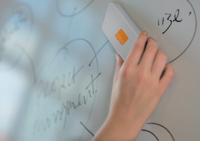 Gomë fshirëse magnetike për tabela Nobo Board Eraser NOBO, me insert të zëvendësueshëm, e bardhë