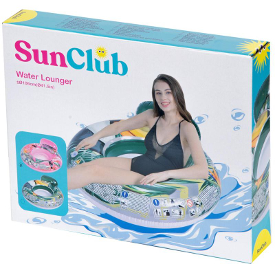 Karrige noti me ajër SunClub Water Lounger, diametër 106 cm, me mbajtëse shpine, rozë