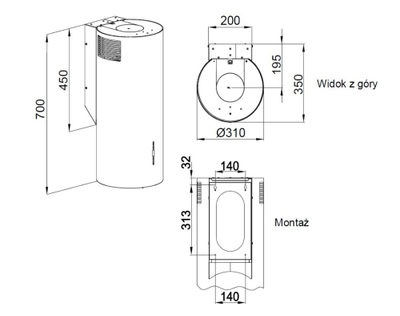 Aspirator Maan Elba 2 W 731, 31cm, 300 m³/h, i zi