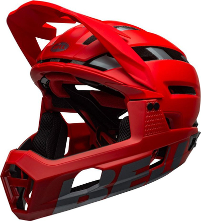 Helmetë çiklizmi Full Face Bell Super Air R Mips Spherical, MTB, e bardhë infrakuqe mat me shkëlqim