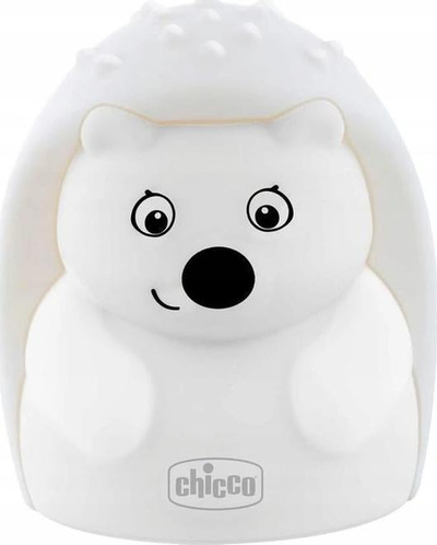 Dritë nate Chicco Sweet Lights Hedgehog, në formë iriqi, e vogël, e lëvizshme, me shumë ngjyra