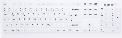 Tastierë CHERRY AK C8100F FUS, wireless RF, layout QWERTZ gjerman, e bardhë
