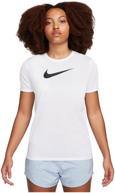 Bluzë trajnimi Nike Dri FIT HBR për gra, Dri FIT, 100% poliester, e bardhë