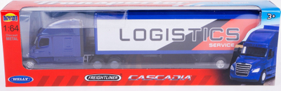Lodër kamion Welly Freightliner Cascadia, model 1:64, metal dhe plastikë, blu