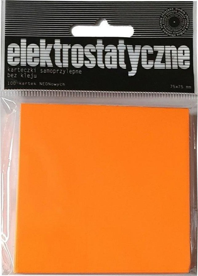 Fletëngjitëse elektrostatike Promised Land, 75x75mm, 100 fletë, portokalli neon