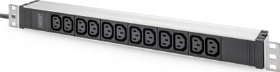 Panel rryme rack Digitus ZUB 1U, 12 dalje, 2m, alumini
