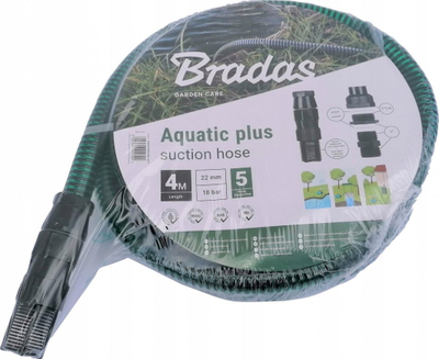 Црево вшмукувачко-испусно Bradas Aquatic Plus SATP2204, 4m, 22mm, зелено