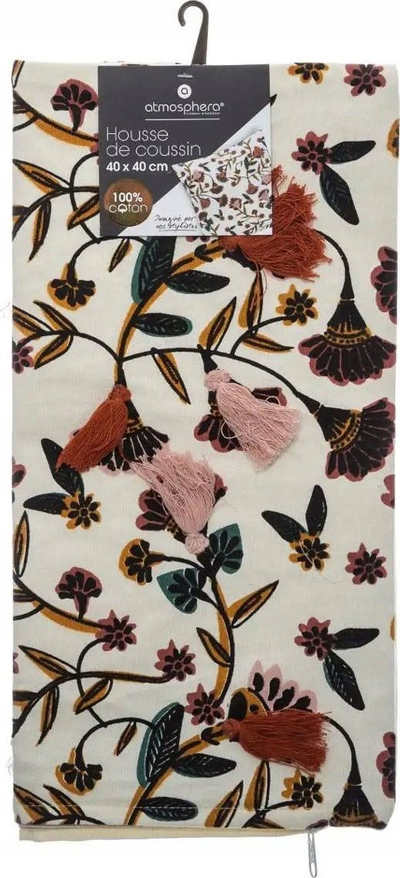 Декоративно ќесе за перница Atmosphera Pillowcase In Colorful Flowers, 40x40 cm, памук, шарено